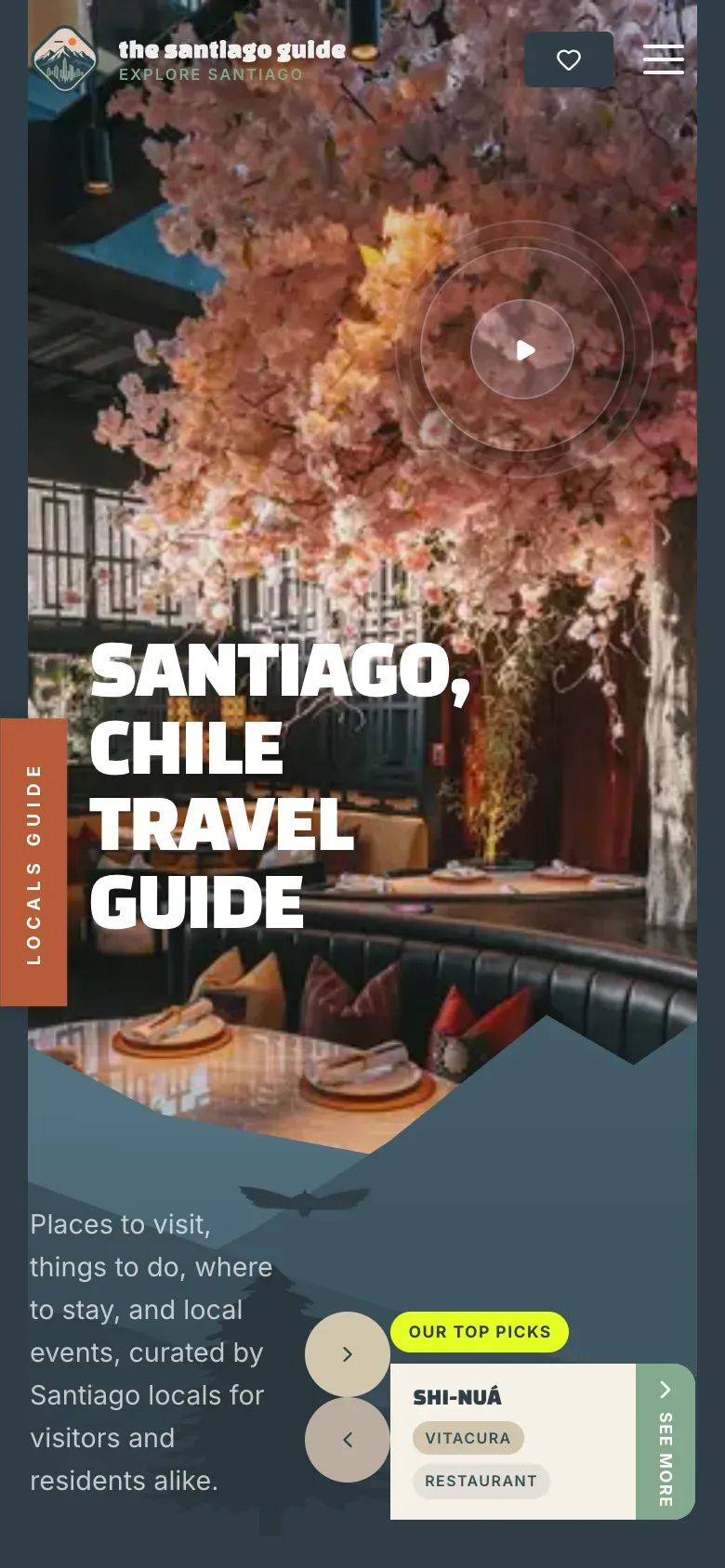 The The Santiago Guide website on a phone